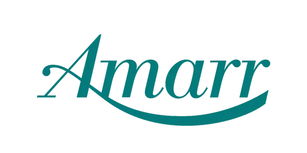 The word “Amarr” in teal, italicized serif font with a swooping underline extending from the letter “A.”.